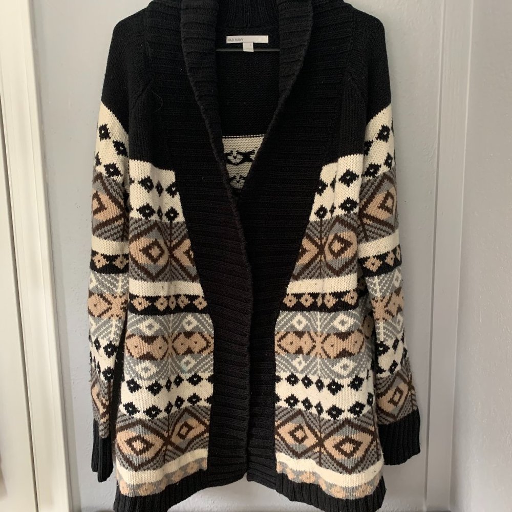 Old Navy Tribal Print Thick Knit Cardigan  Size L